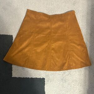 LOFT Women’s Tan A-Line Suede Skirt